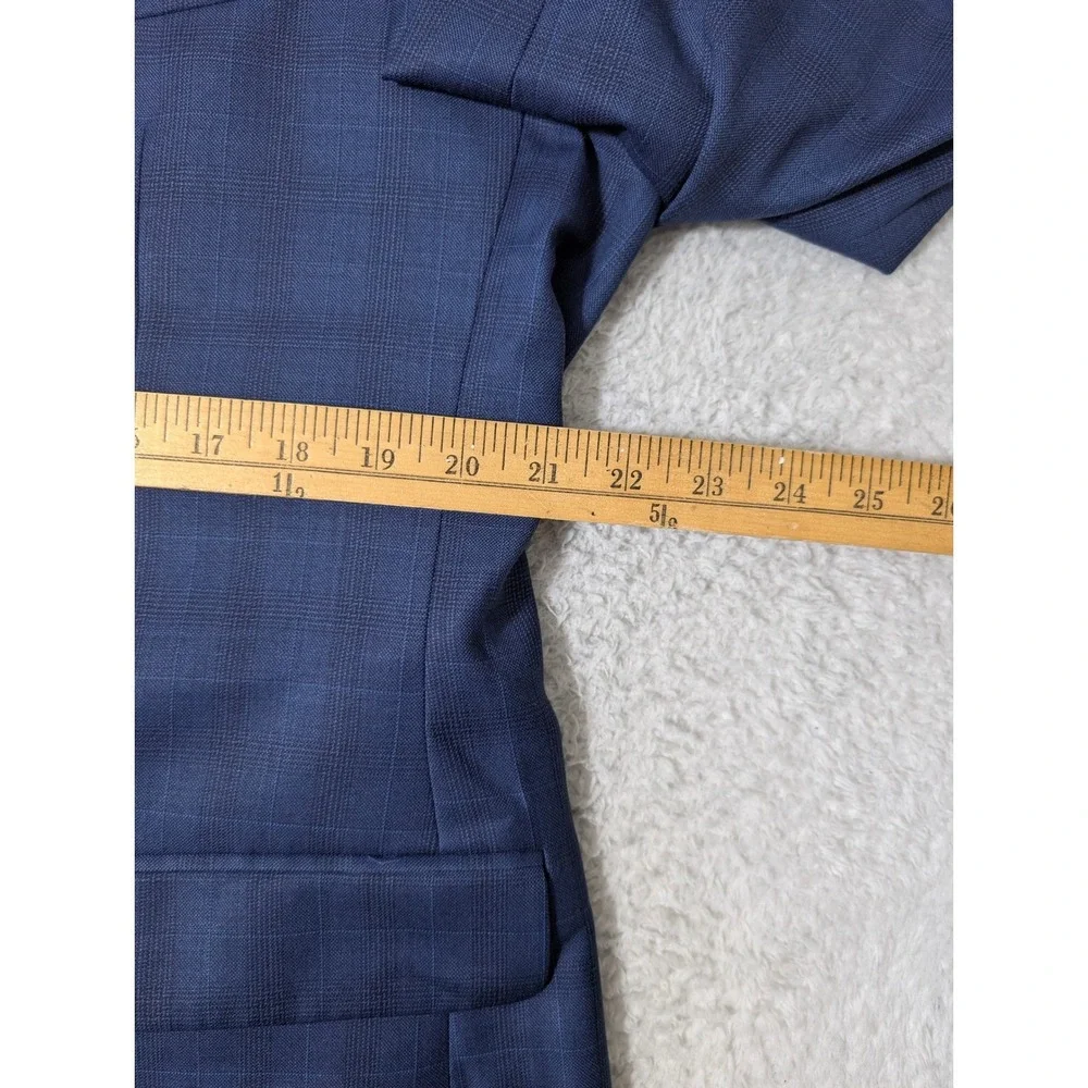 Jos.‎ A. Bank Traveler Blazer Mens 44L Blue Glen Plaid 100% Wool 2-Button Jacket